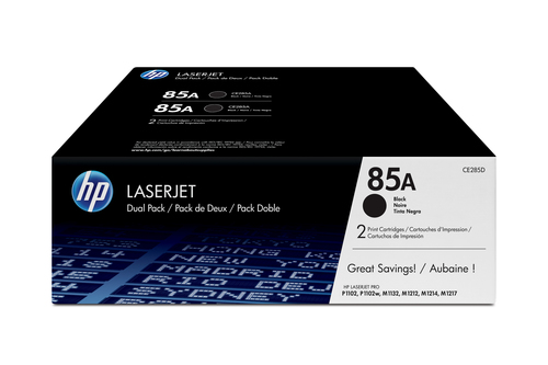 Pack ahorro CE285AD 2 tóners originales HP 85A
