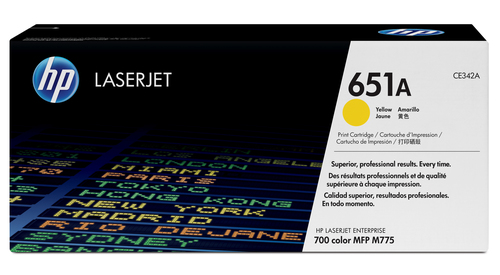 Cartucho tóner original LaserJet HP 651A amarillo