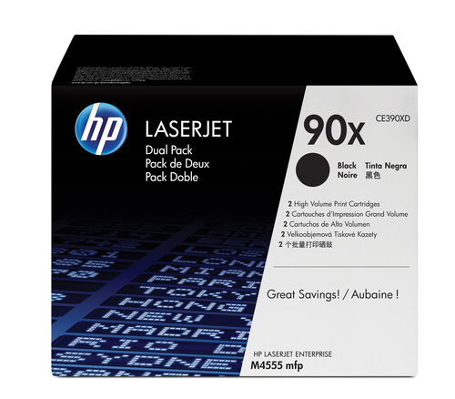 Pack 2 tóner original LaserJet HP 90X negro
