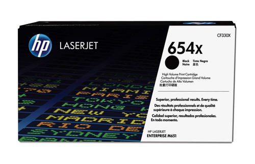 Cartucho tóner original LaserJet HP 654X negro