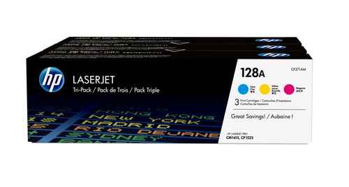 Pack 3 cartuchos tóner original LaserJet HP 128A