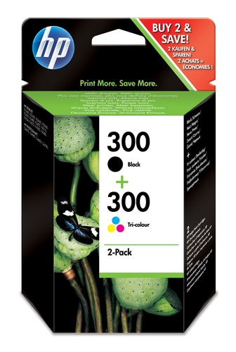 Pack 2 cartuchos HP 300 negro + color