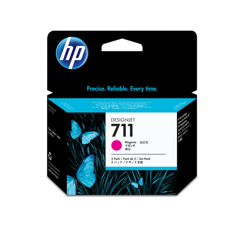 HP pack 3 cartuchos tinta magenta n.711