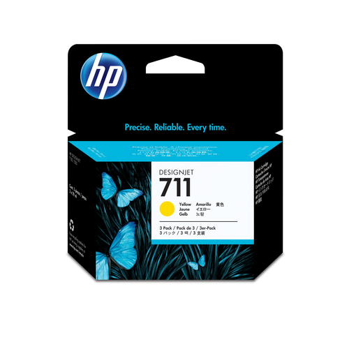 HP pack 3 cartuchos tinta amarillo n.711