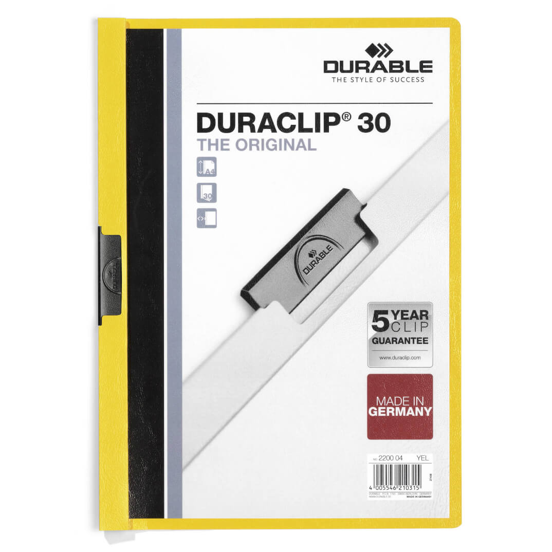 Carpeta Duraclip A4 30 fulls color groc
