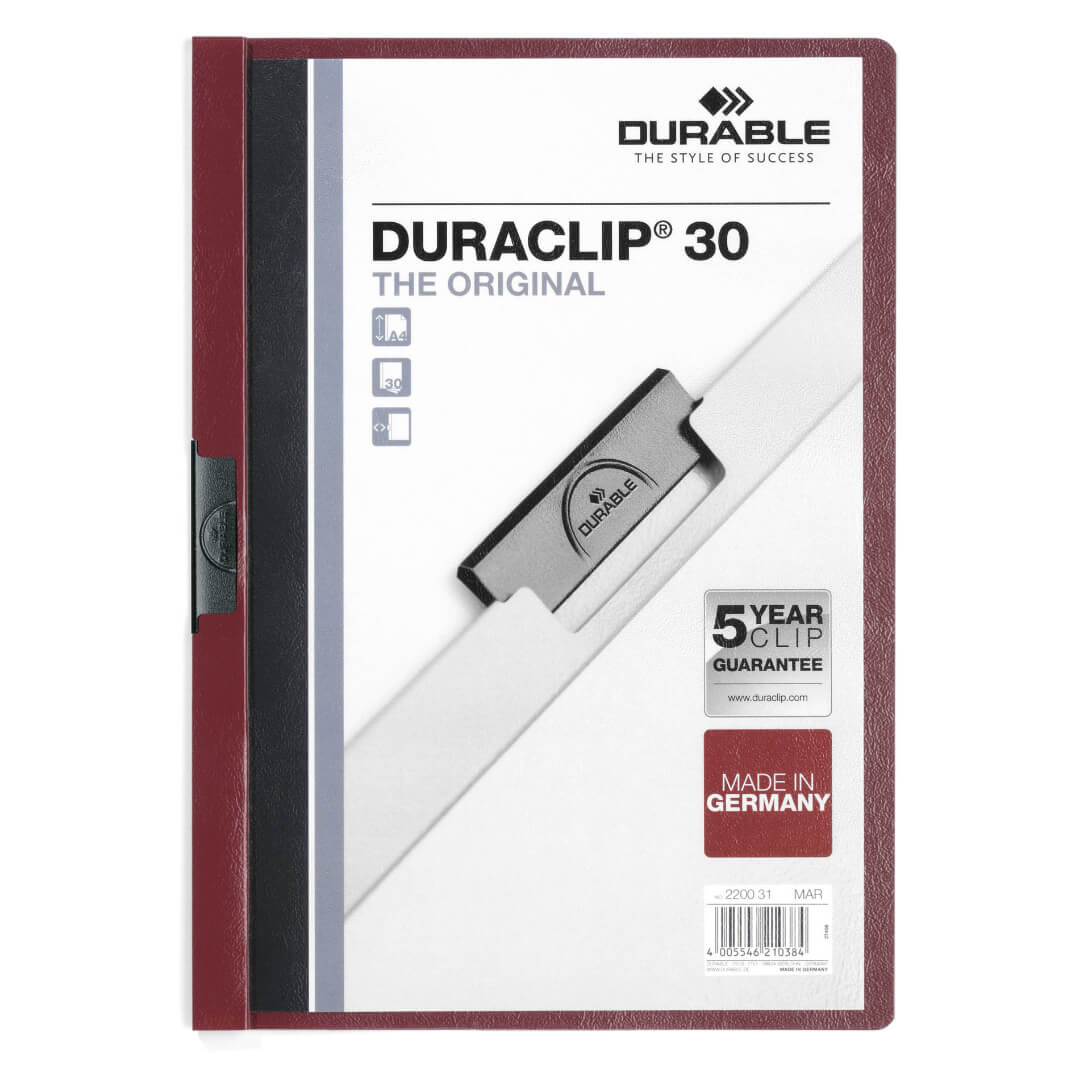 Carpeta Duraclip A4 30 fulls color vermell