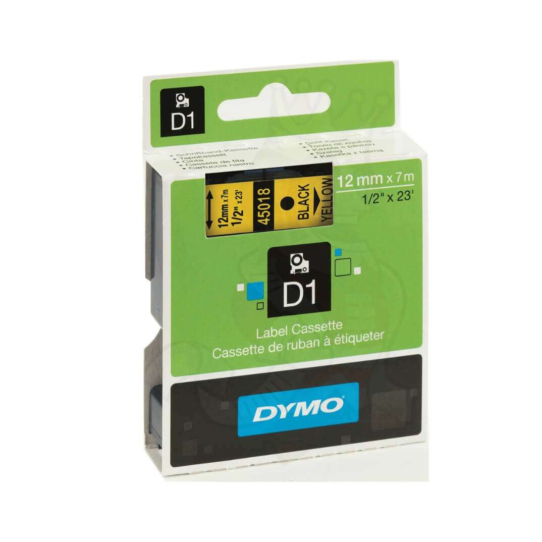 Cinta Dymo D1 12mm negro/amarillo