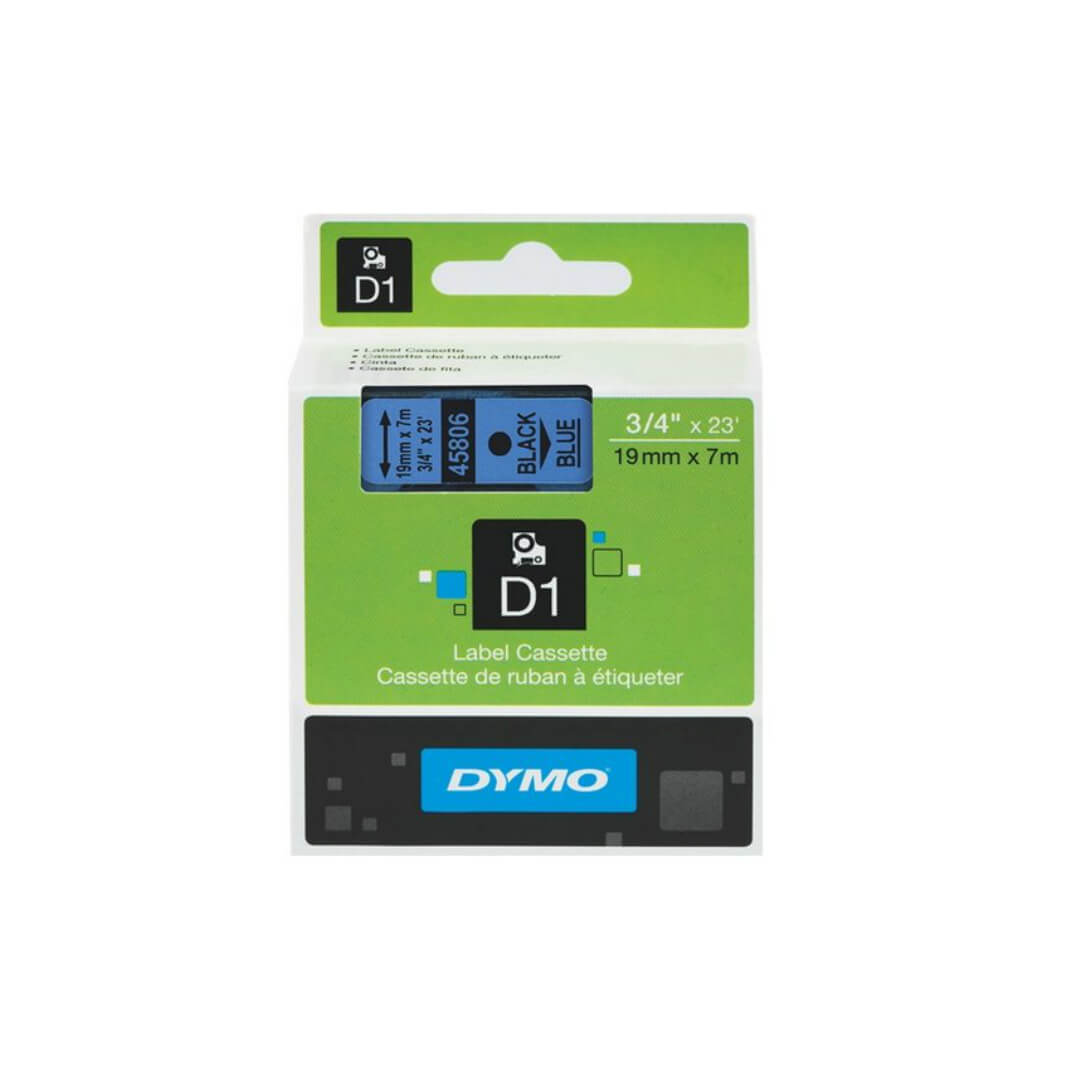 Cinta Dymo D1 19mm negro/azul