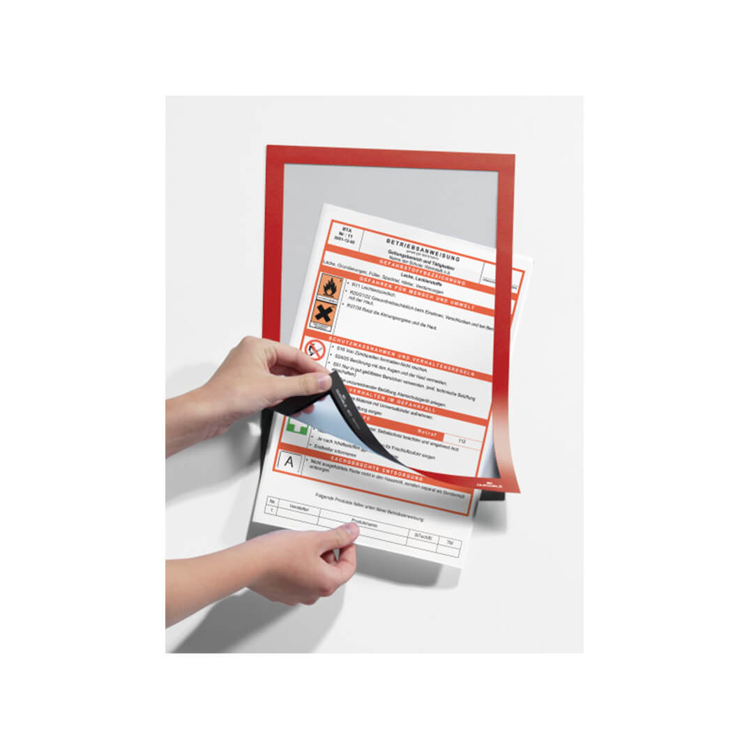 Marco adhesivo Duraframe® Durable A4 rojo (2u)