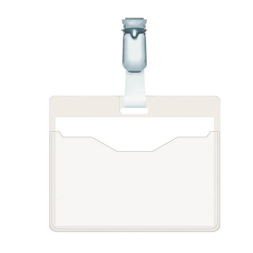 Identificador con clip giratorio trans. 60 x 90mm