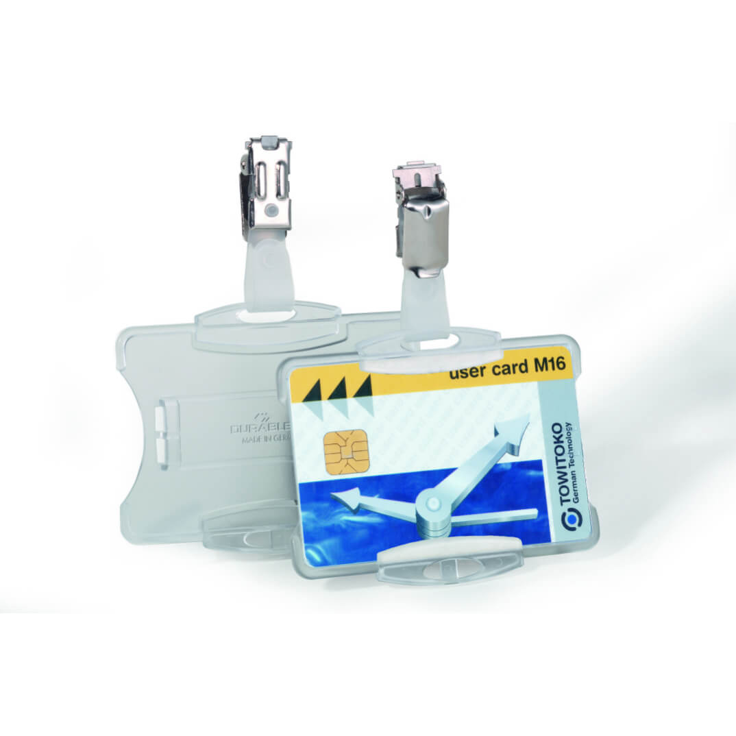 Identificador pinza Durable h/v 54x85mm transp