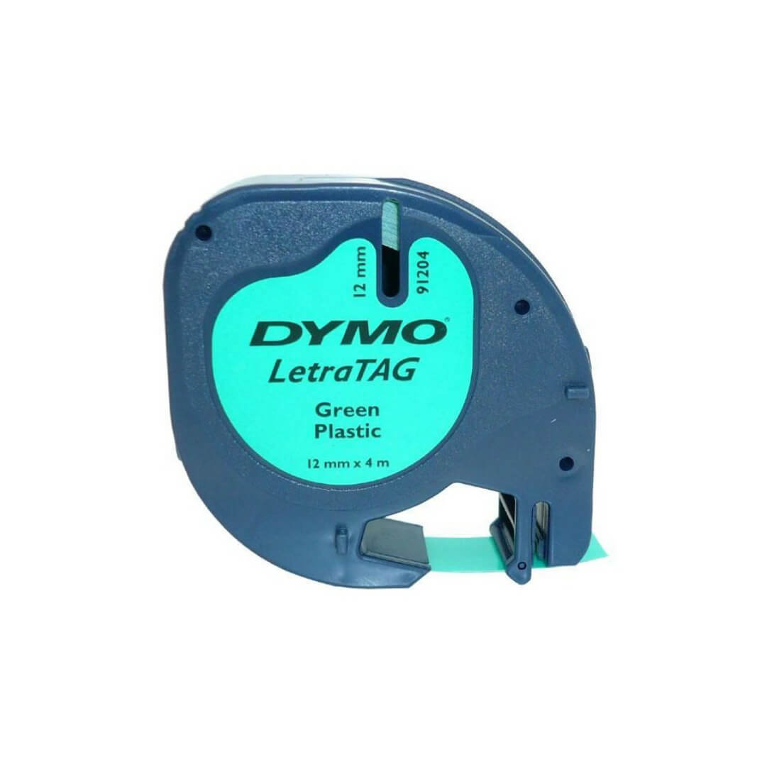 Cinta Dymo tag plàstic verda