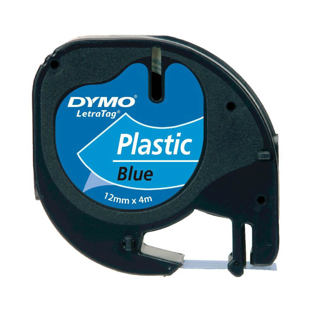 Cinta Dymo tag plàstic blava