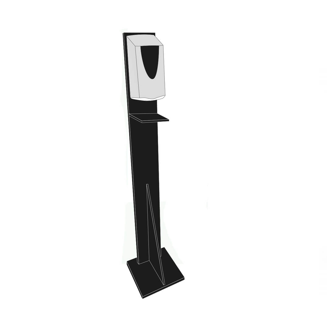 Peanya dosificador gel hidroalcohòlic H50 negre
