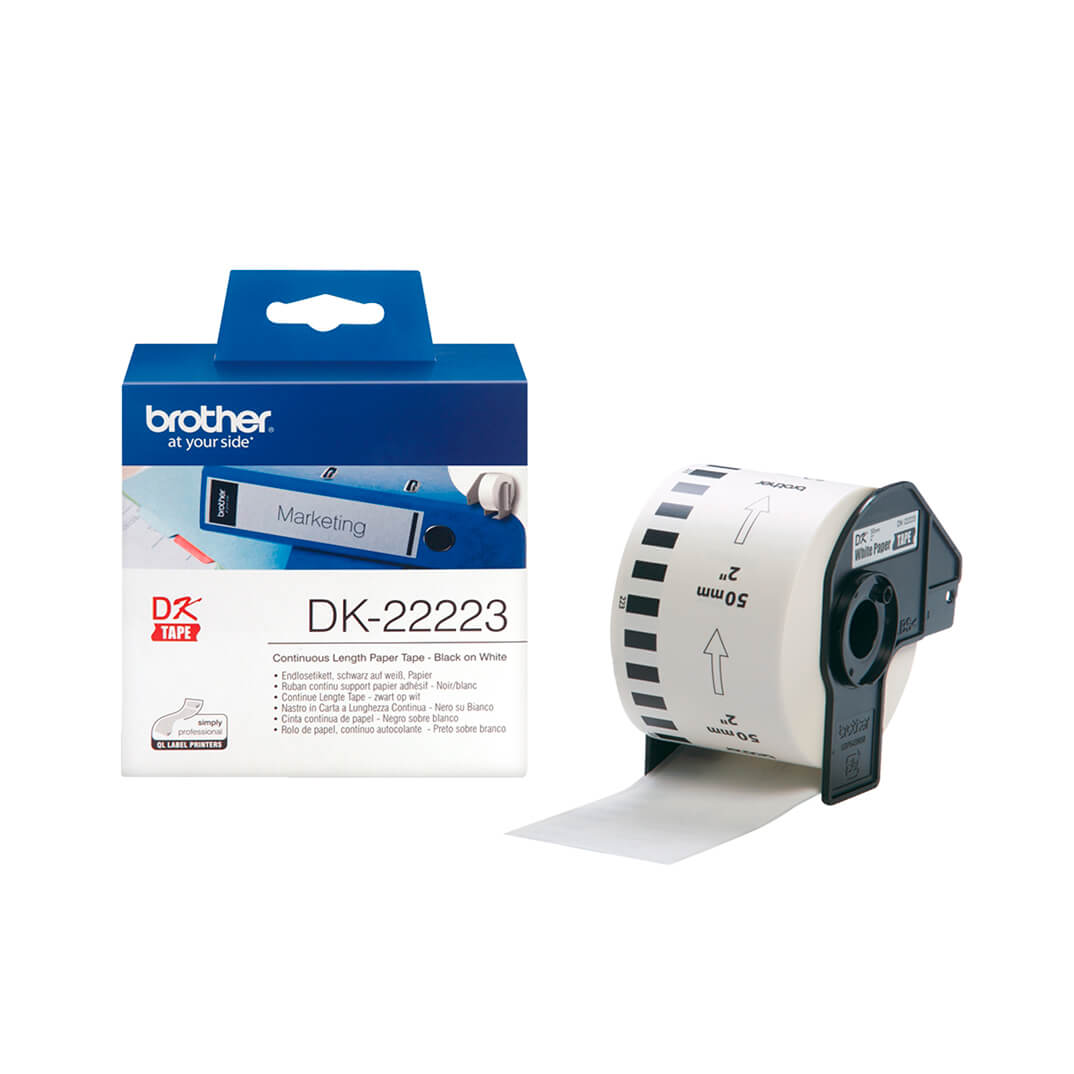 Etiqueta de papel térmico Brother blanca DK22223