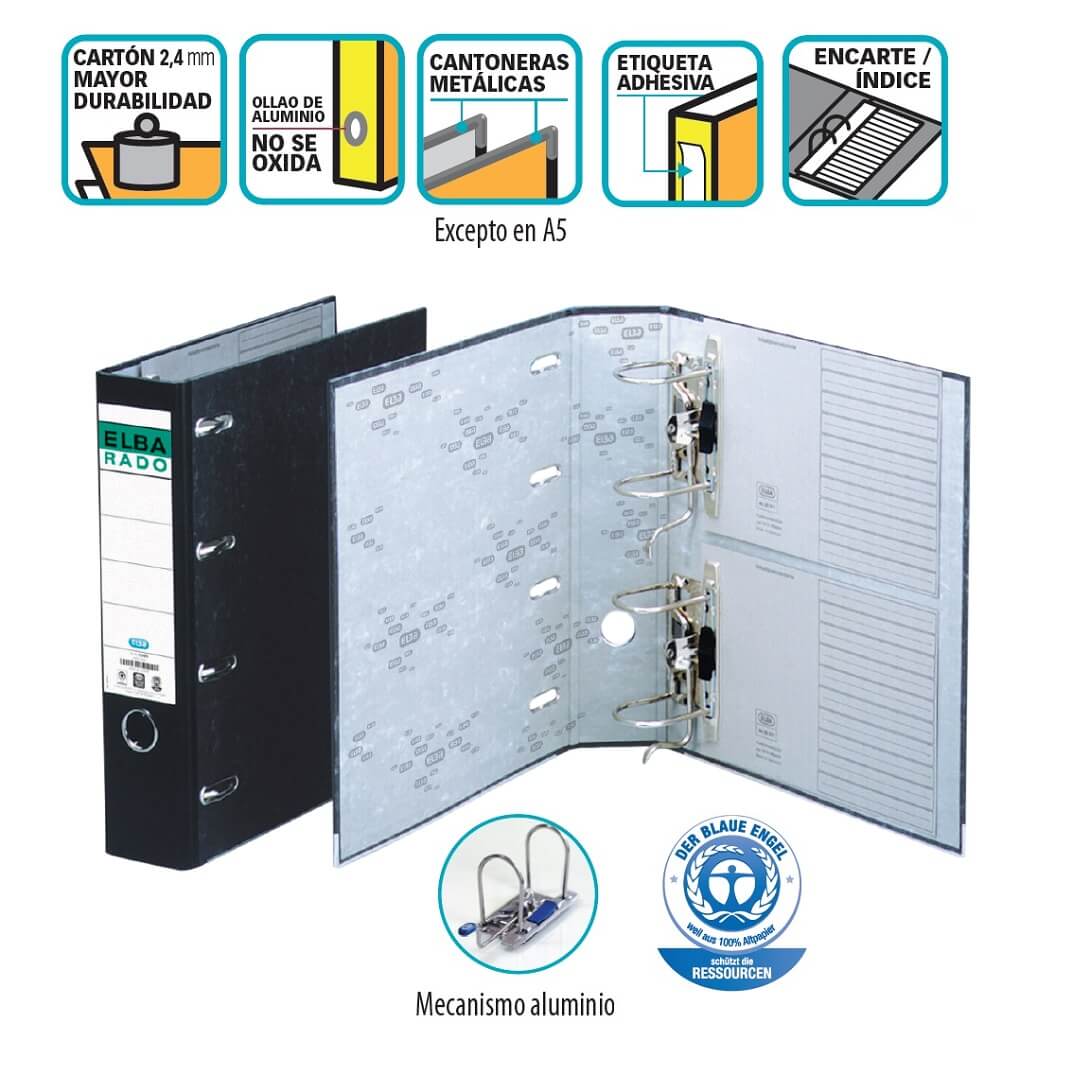 Archivador Elba A4 4a 2 mecanismos