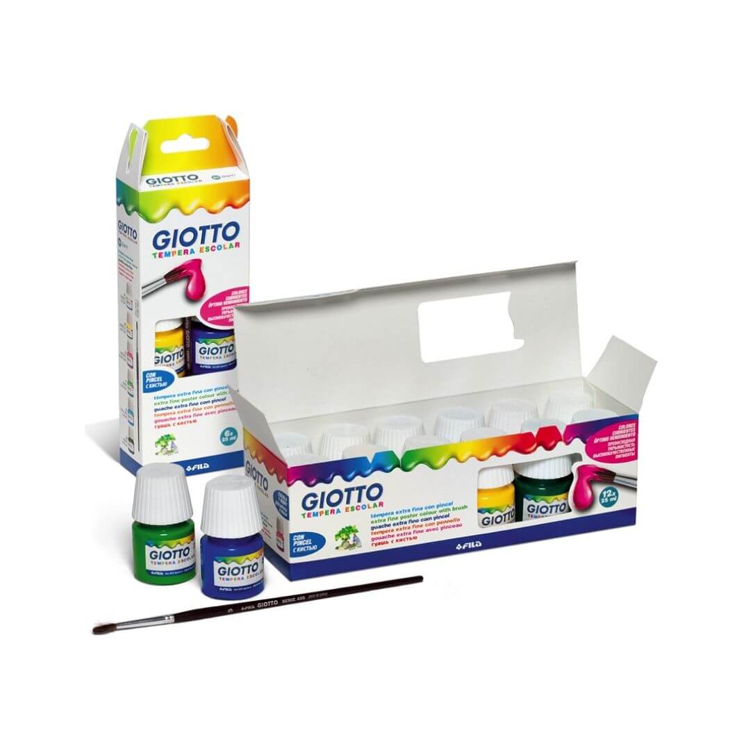 Pack 12 colores témpera Giotto 25ml
