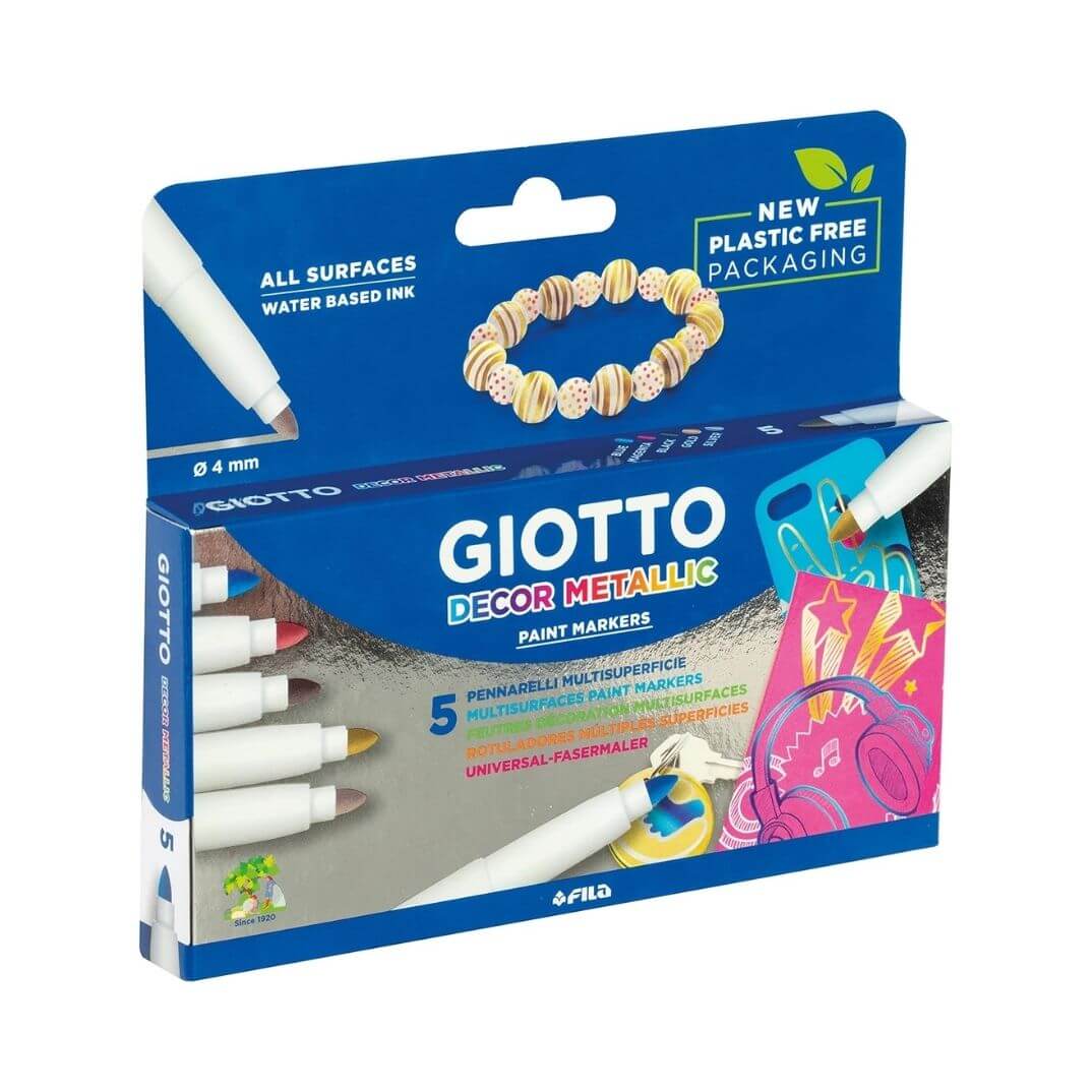Estoig 5 retoladors Giotto decor metallic