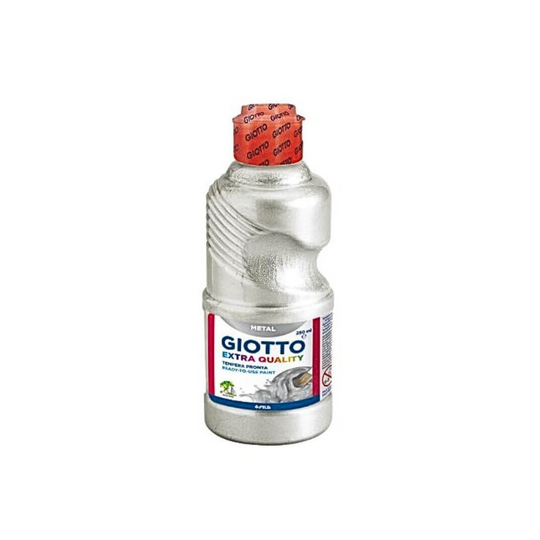 Témpera metall plata 250ml Giotto
