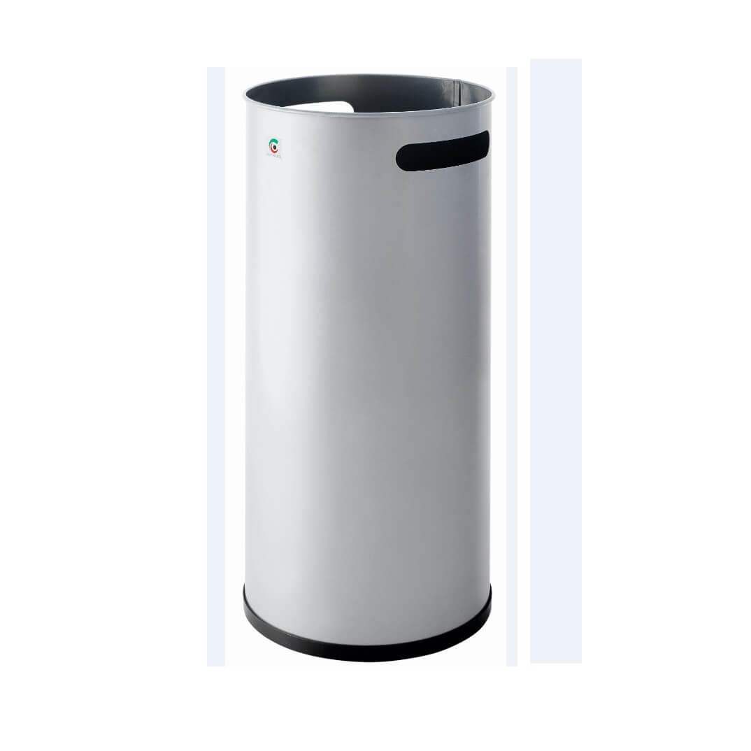 Paragüero metálico plata mate Ral 9006 con asas