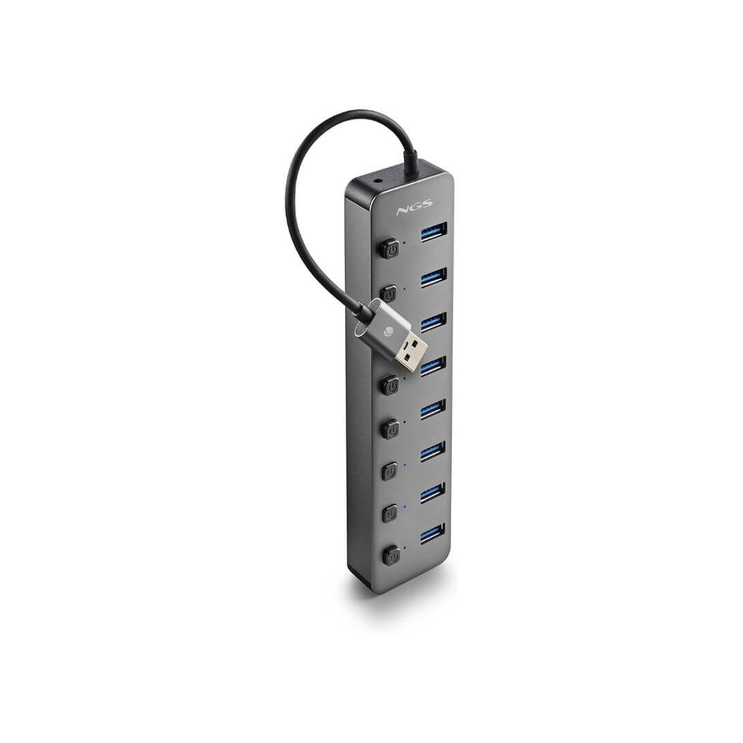 Hub USB NGS 8 ports USB 3.0 Gris