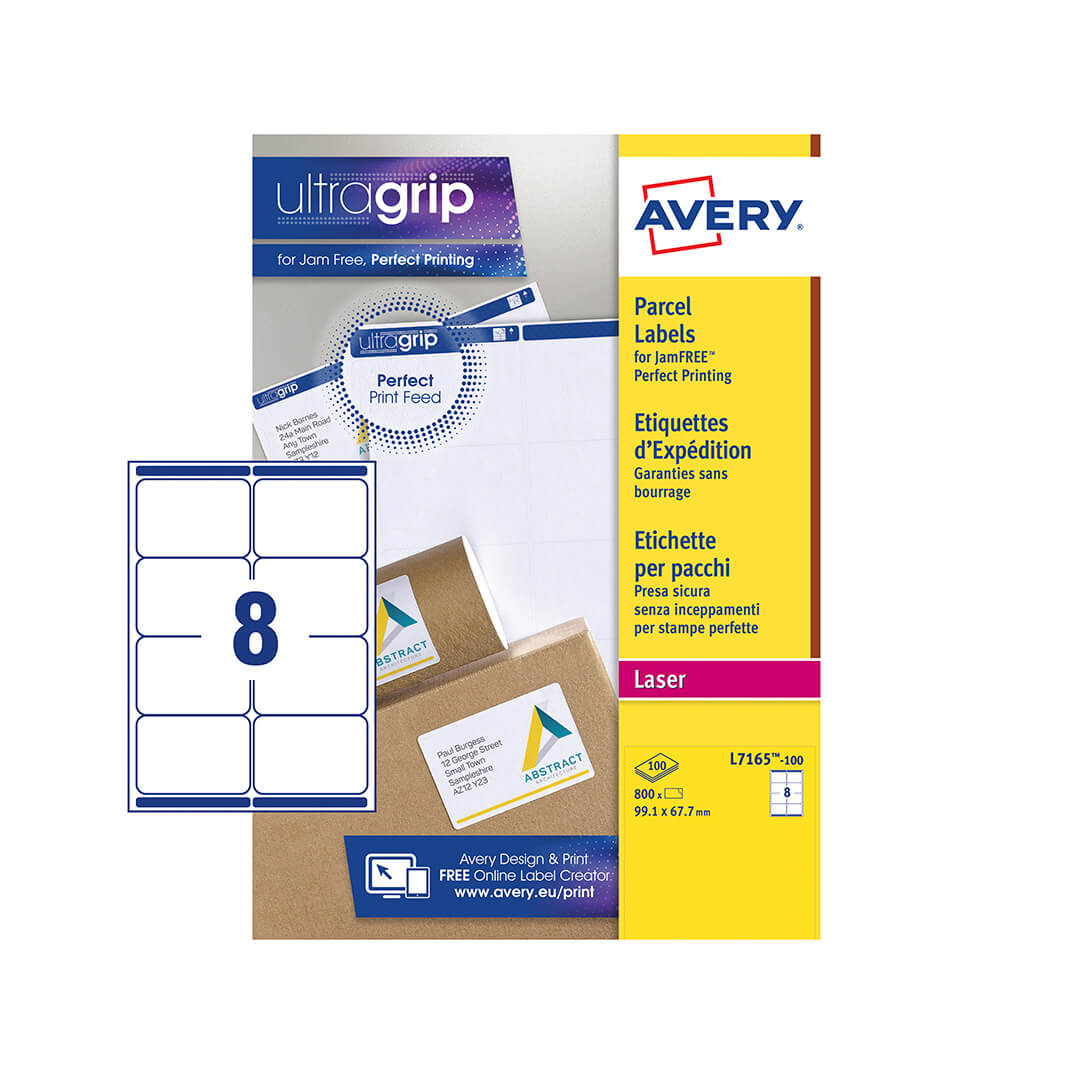 Etiquetas Avery A4 láser 99,1x67,7 blancas