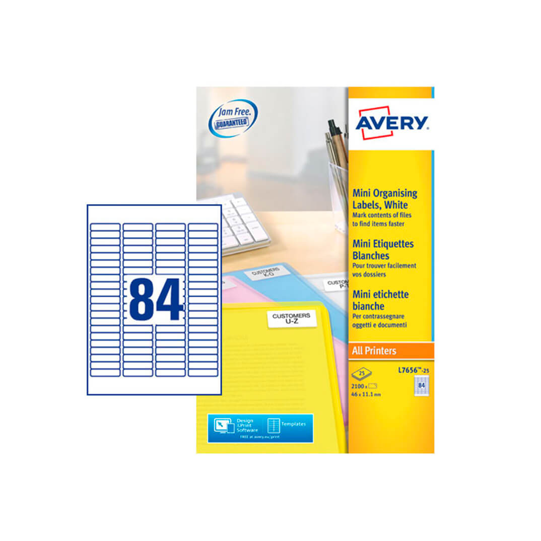 Etiquetas Avery 46x11,1mm (25 hojas)