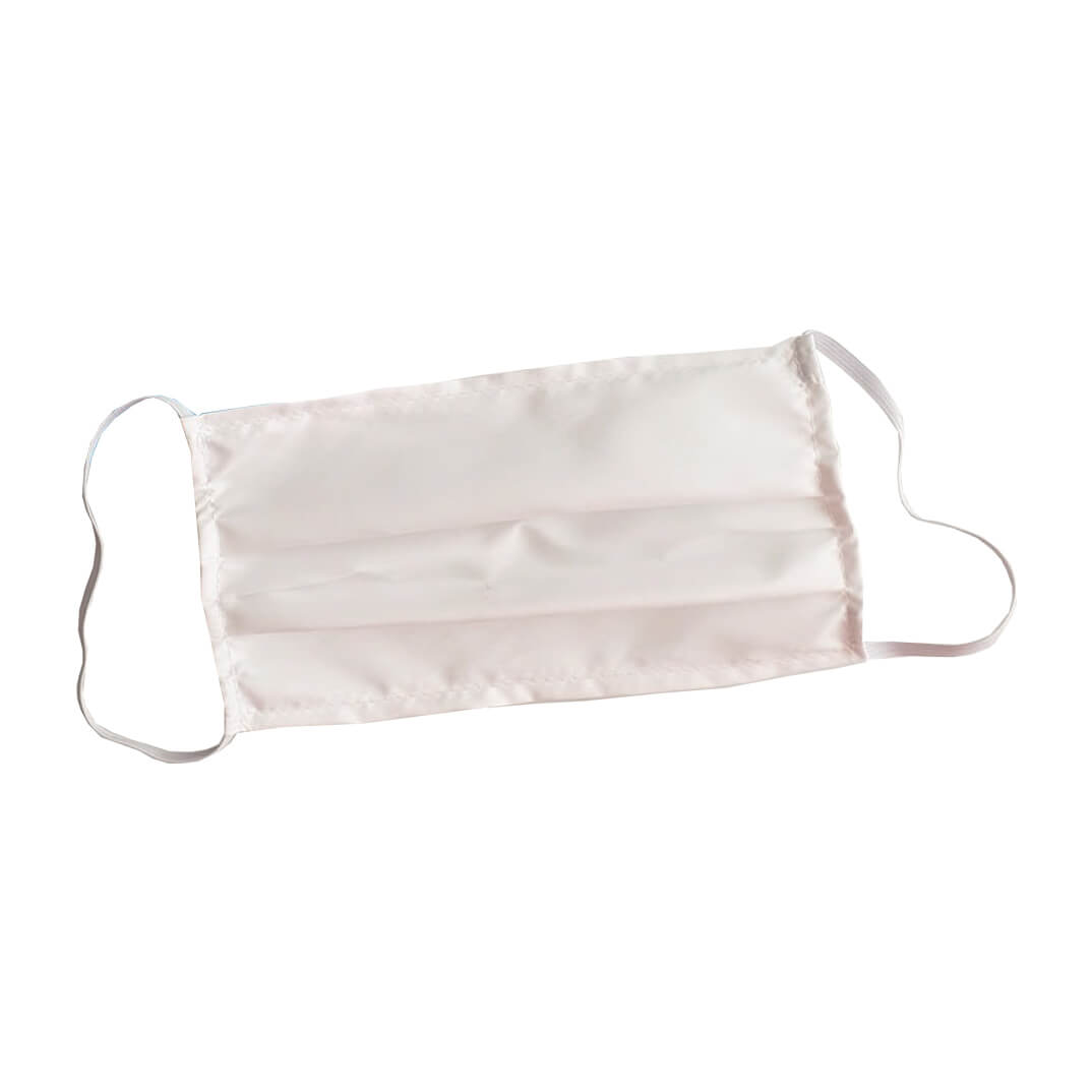 Mascarilla higiénica reutilizable de tela blanca