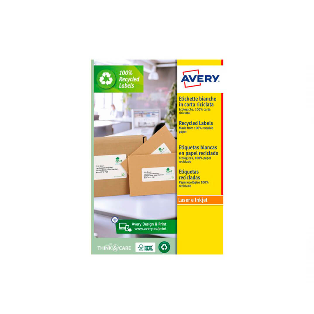 Etiquetas Avery láser 99,1x38,1 blancas permanente