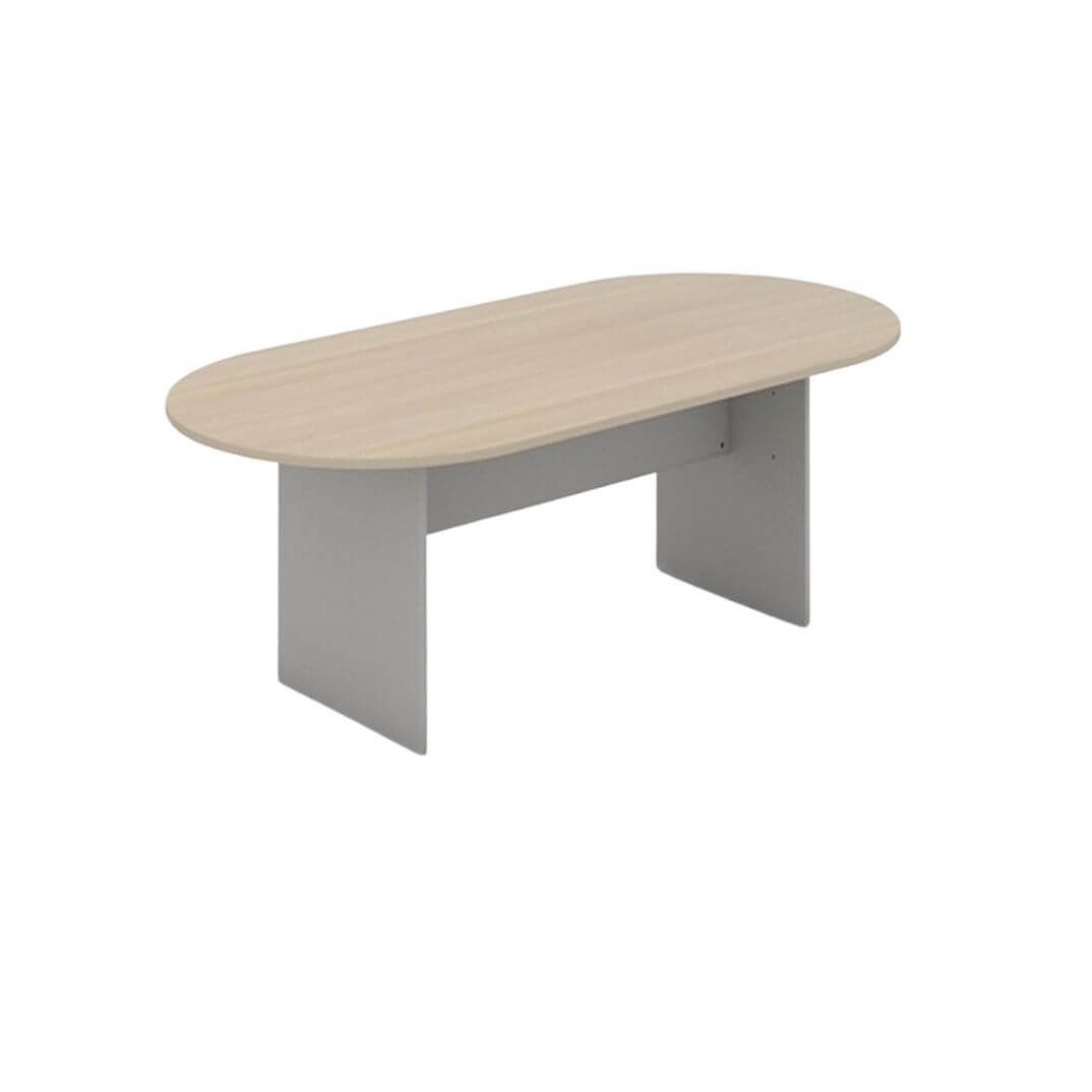 Mesa de reuniones T3 ovalada plata/haya 250x120