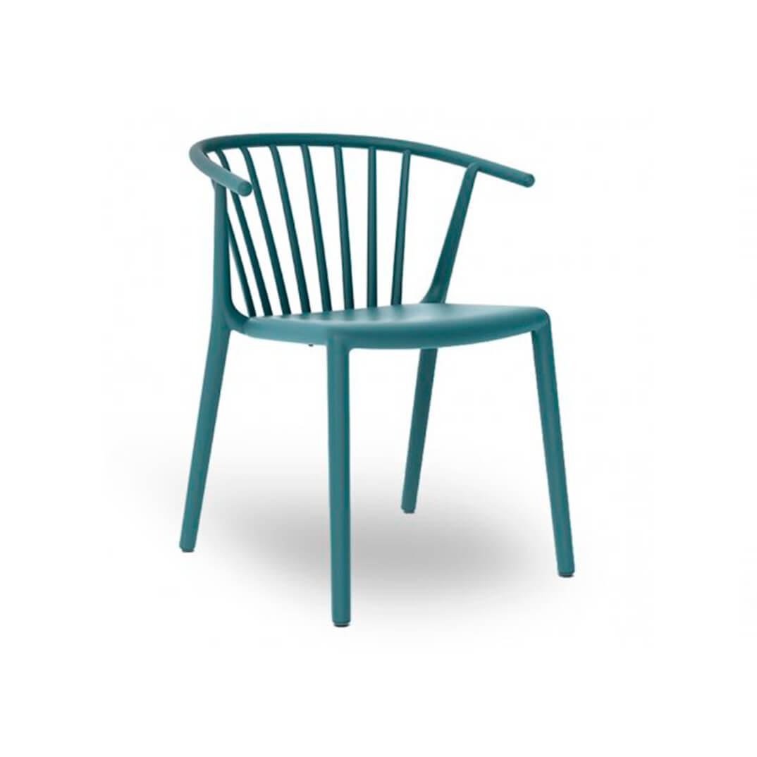 Cadira WOODY blau retro