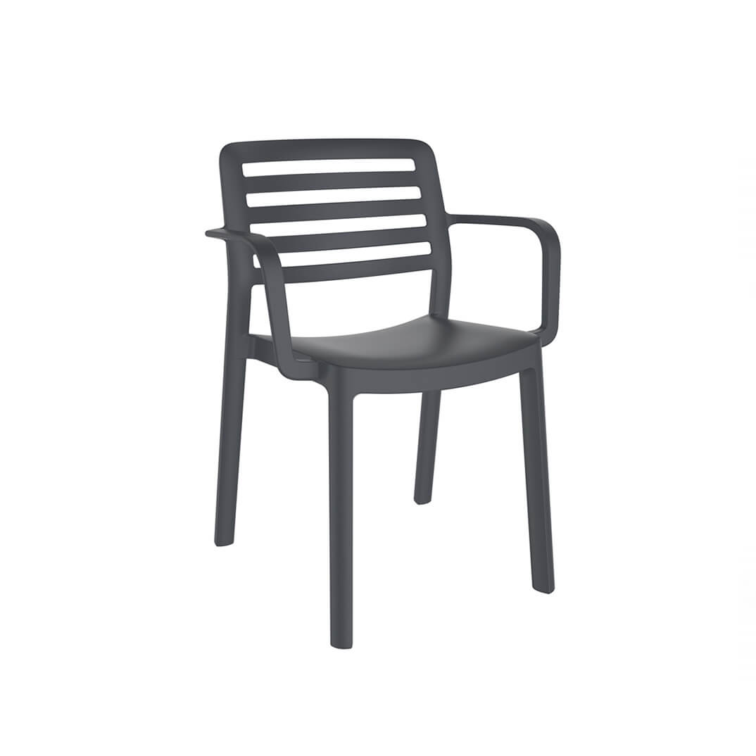 Silla con brazos WIND gris oscuro