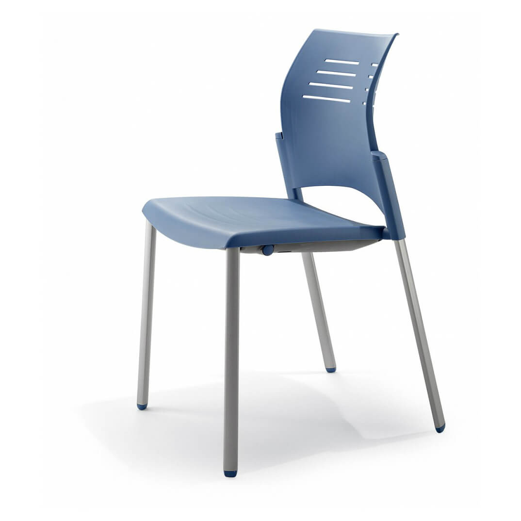 Silla SPACIO PP estructura aluminizada color azul