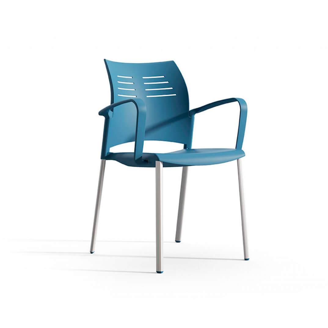 Silla SPACIO PP aluminizada azul