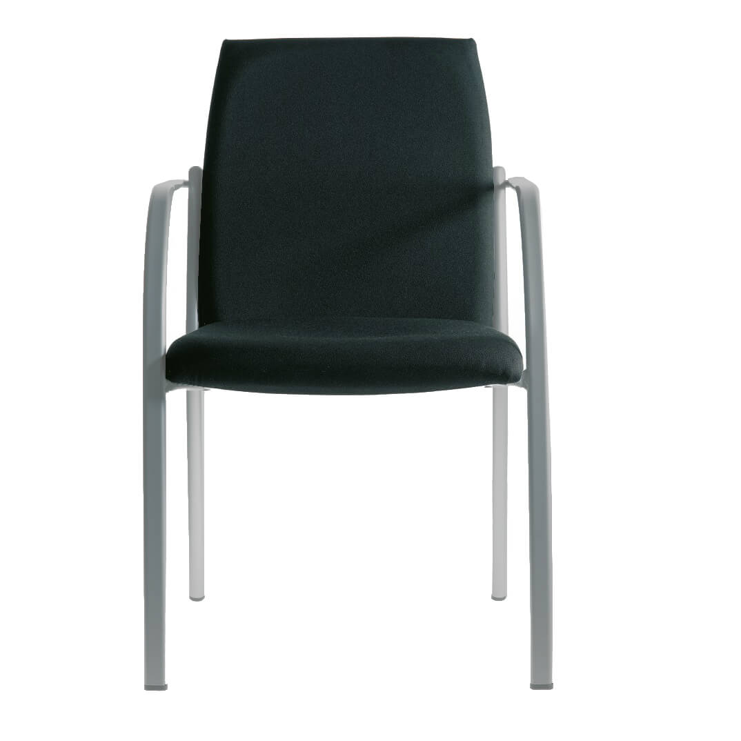 Cadira GESS fixa 4 potes entapissada estruc. plata