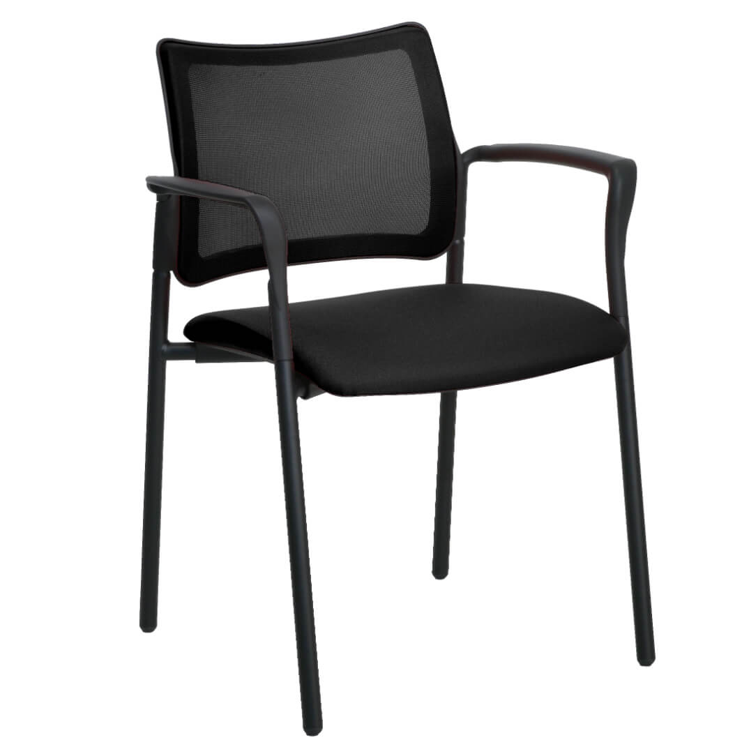 Silla LIGHT 17 fija apilable estructura negra
