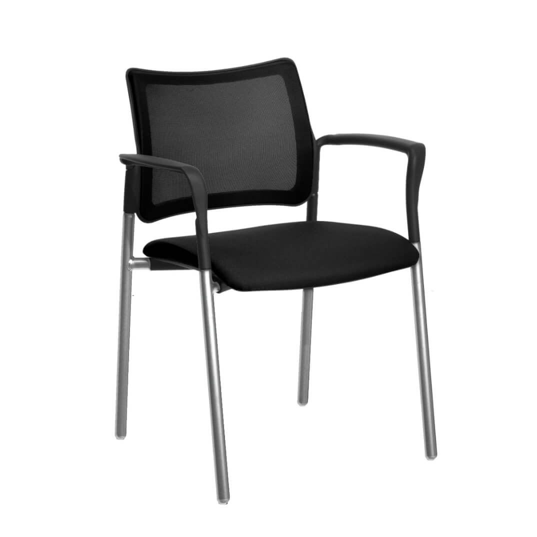Silla LIGHT 17 fija apilable estructura cromada