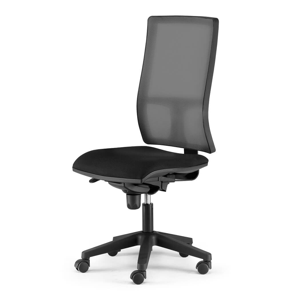 Silla PASSION con respaldo malla sin brazos negra
