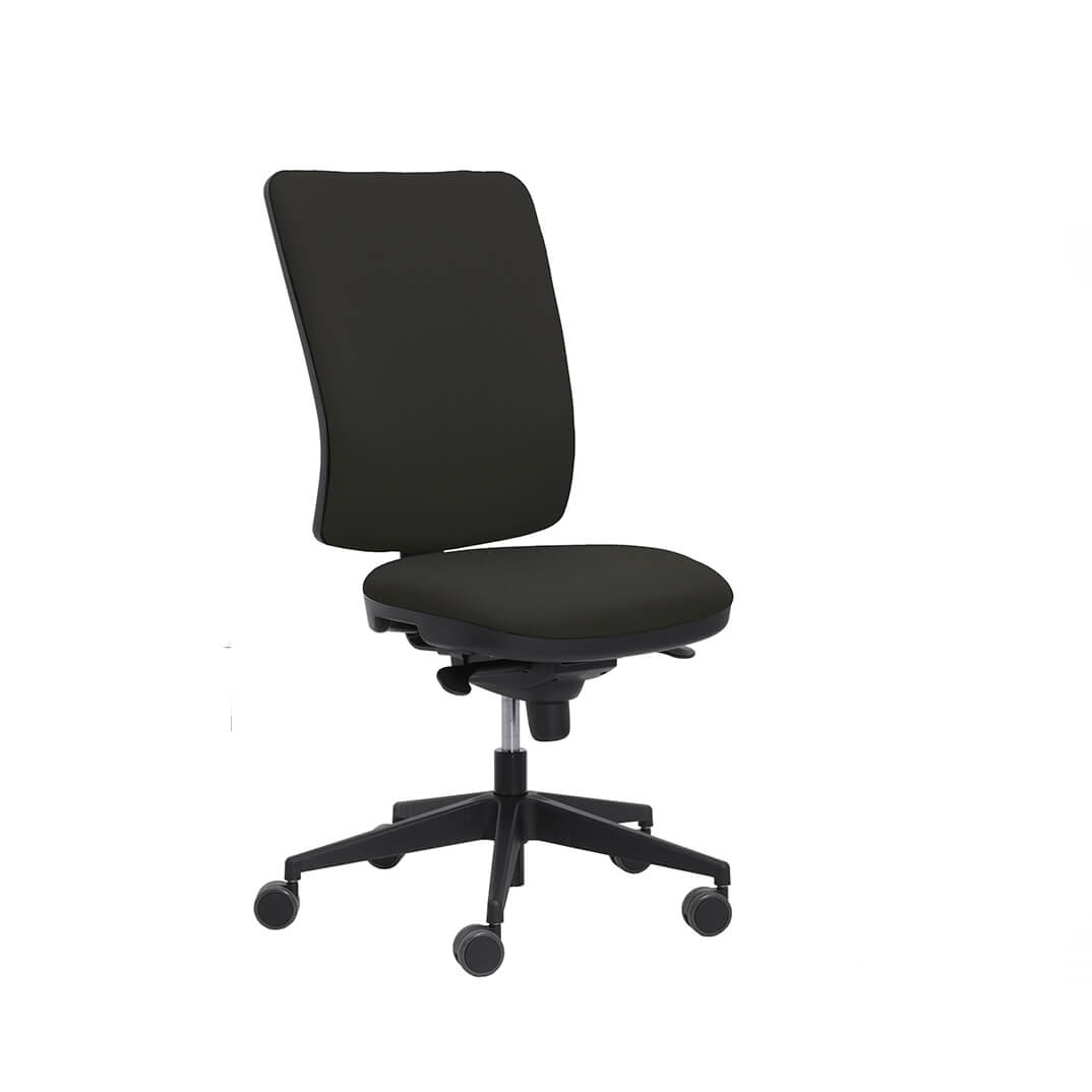 Silla NEW CLICK con respaldo alto tapizado negro