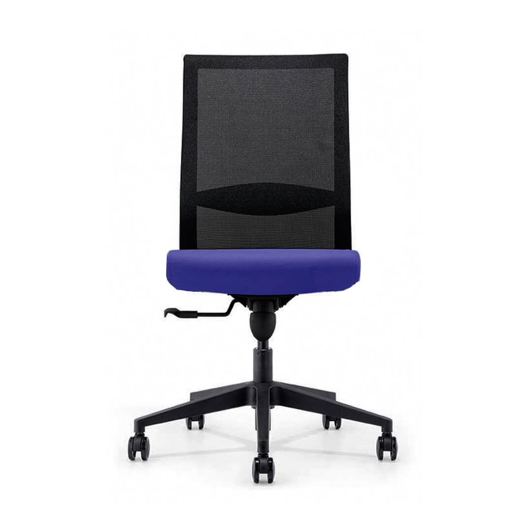 Silla NOVA con respaldo malla sin brazos azul