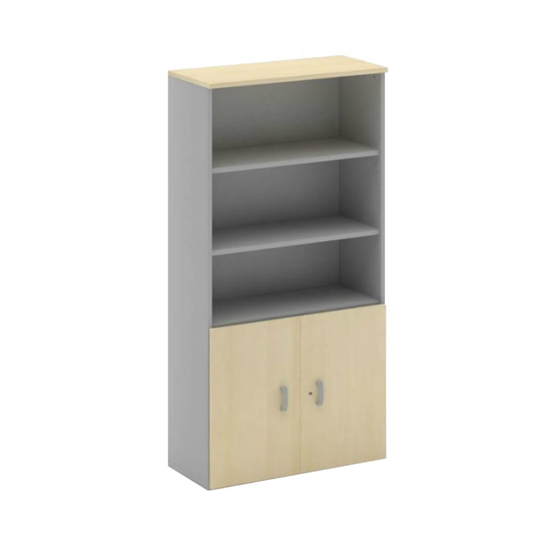 Armari amb portes baixes color plata/faig 80x196