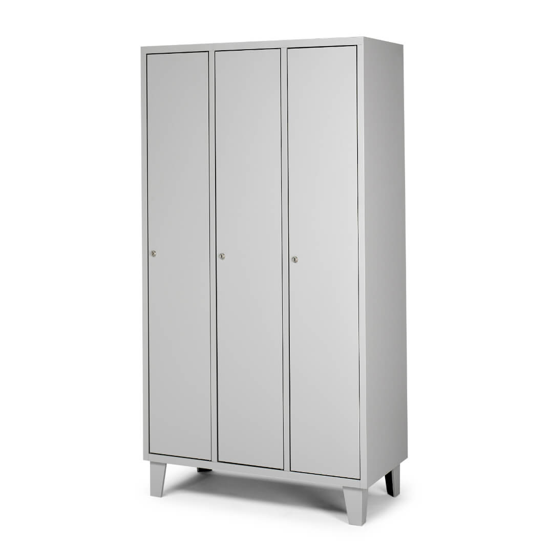 Taquilla metalica monobloc gris 3 puertas enteras