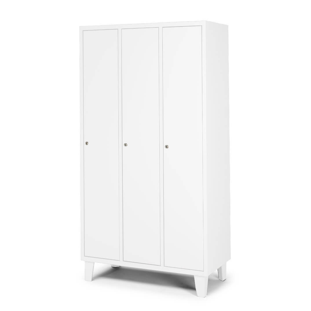 Taquilla metal·lica monobloc blanca 3 portes