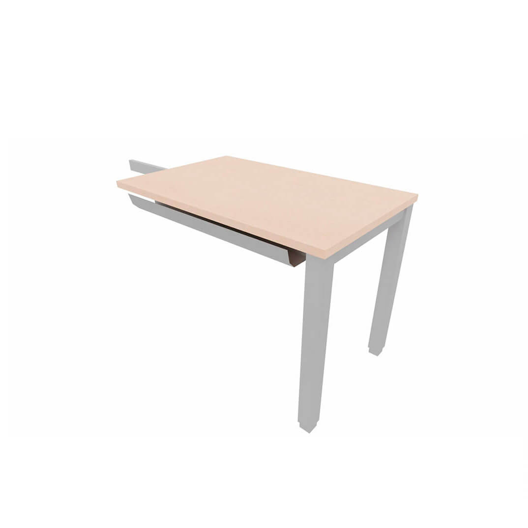 Ala mesa TEMPO electrificada plata/haya 80x60