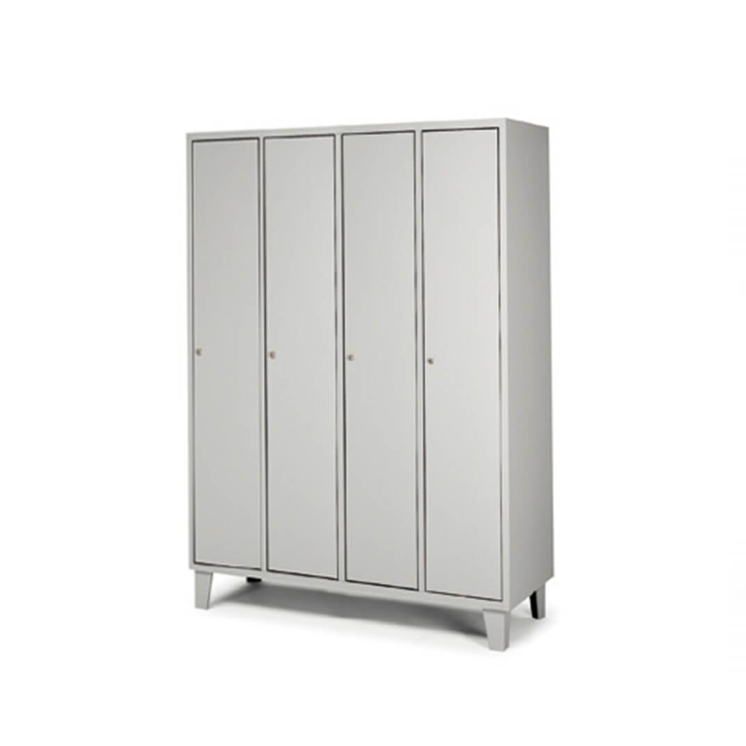 Taquilla metálica Monobloc 4 puertas horiz gris