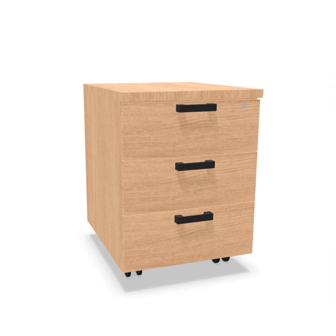 Cajonera 3 cajones melamina gama II roble