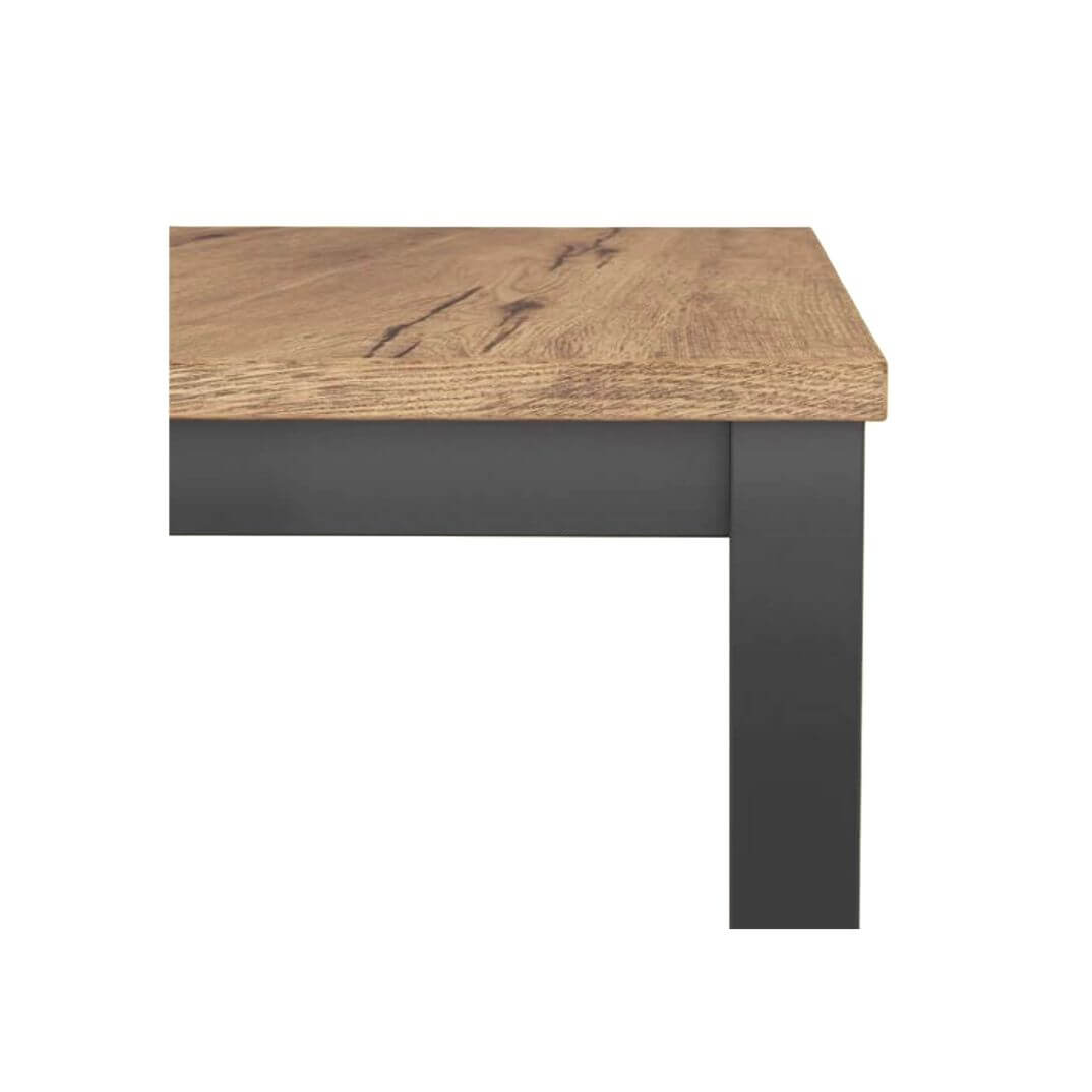 Mesa TEMPO estructura negra sobre roble 180x80