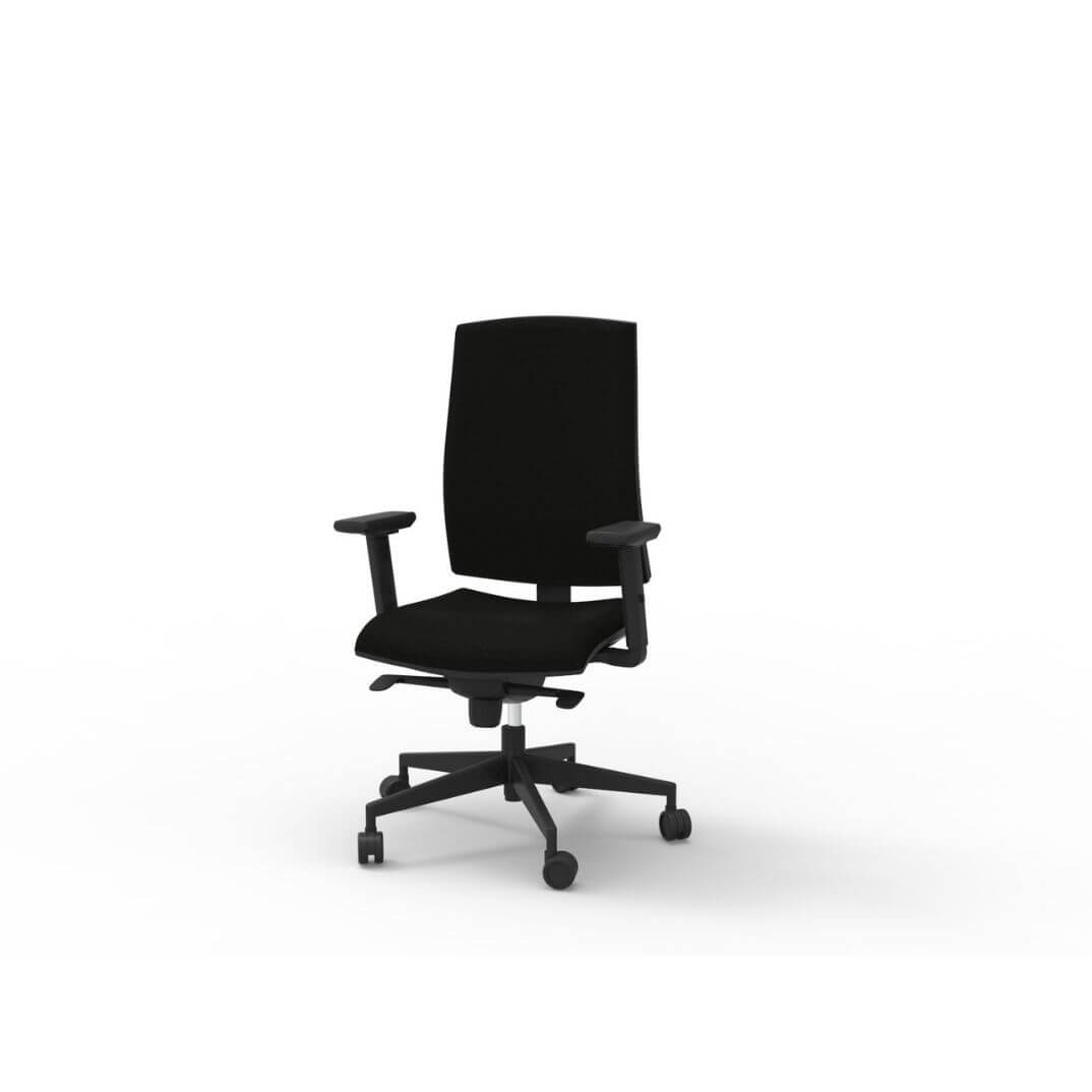 Silla CLICK con respaldo alto y brazos 2D