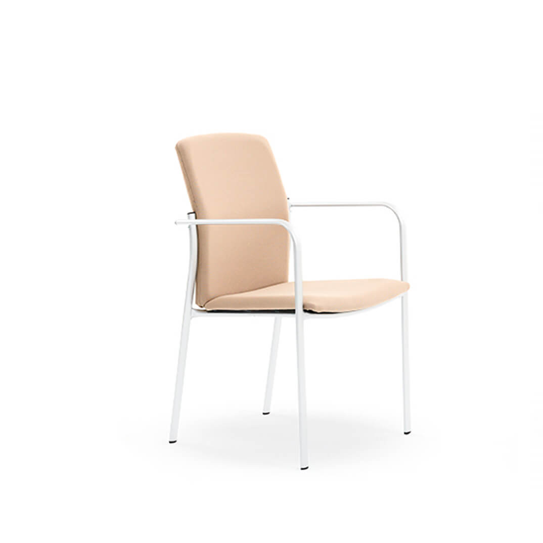 Silla CLICK 9075 estructura blanca con brazos