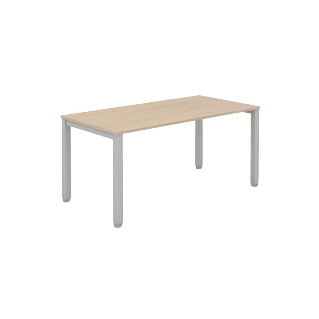 Mesa TEMPO estructura plata sobre acacia 160x80